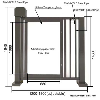 DC24V Voltage Advertising Barrier Gate 1.5A For Humidity Lower Than 85% Levels