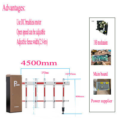 Outdoor Parking System Automatic Barrier Gate 140W DC 24V 1500r/min